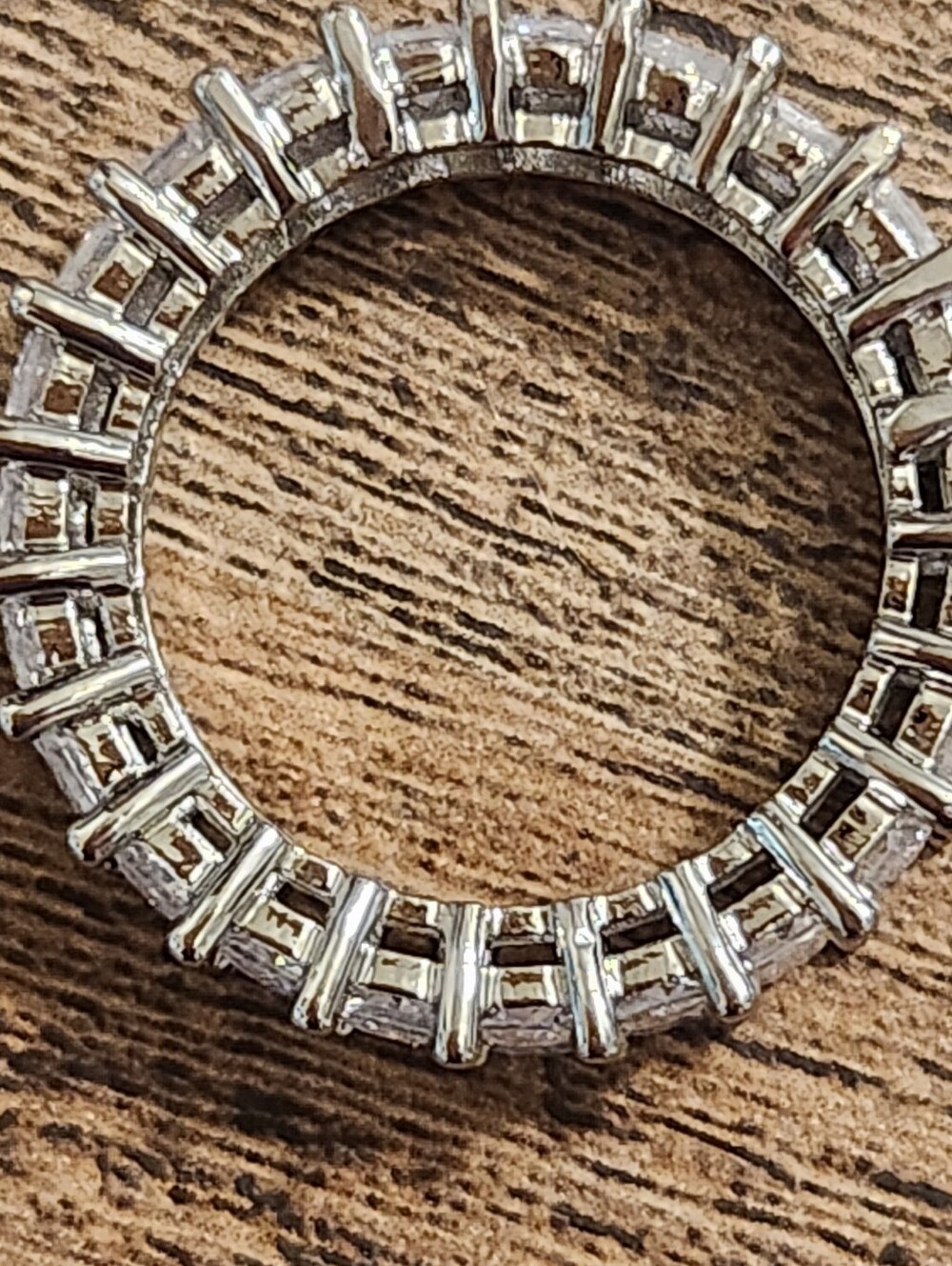 Sterling Silver Clear CZ Emerald-Cut Eternity Band - Silver - Picture 5 of 6